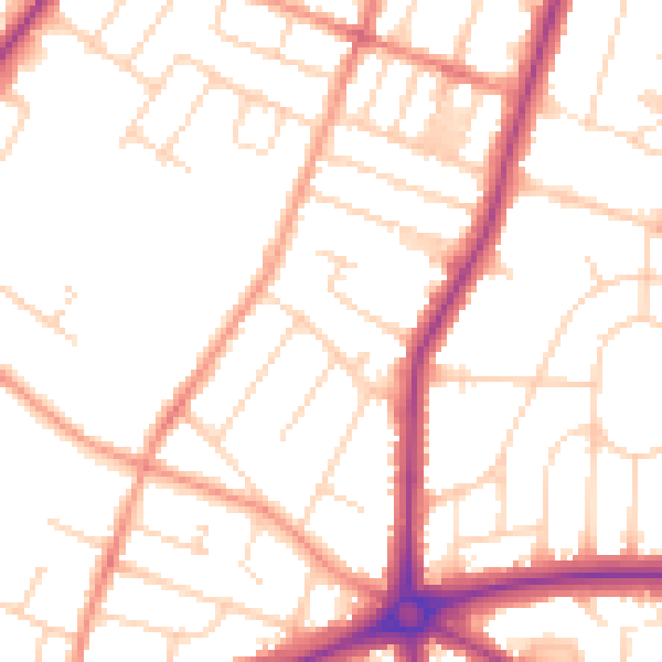 Daytime road noise heatmap for LE2 8QP