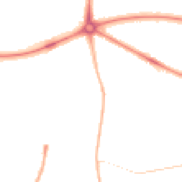 Night-time road noise heatmap for LE2 9BB