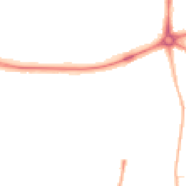 Night-time road noise heatmap for LE2 9BH
