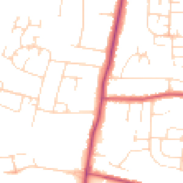 Daytime road noise heatmap for LE2 9GG