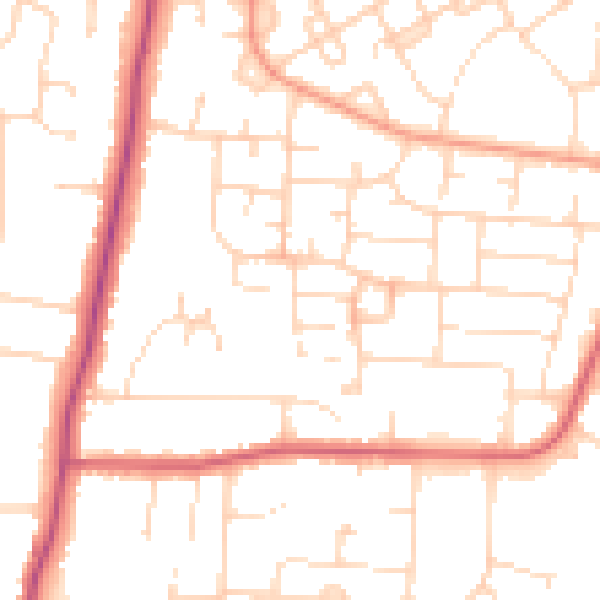 Daytime road noise heatmap for LE2 9GJ