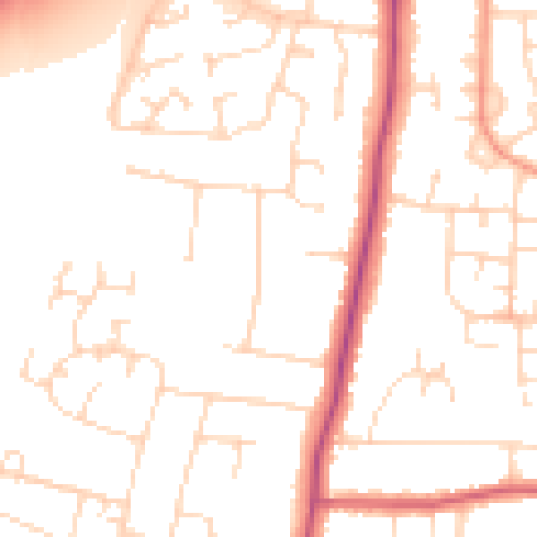 Daytime road noise heatmap for LE2 9HD