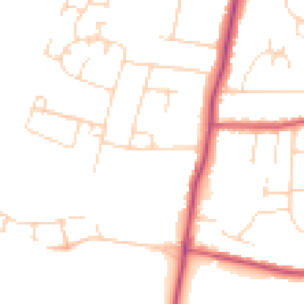 Daytime road noise heatmap for LE2 9JF