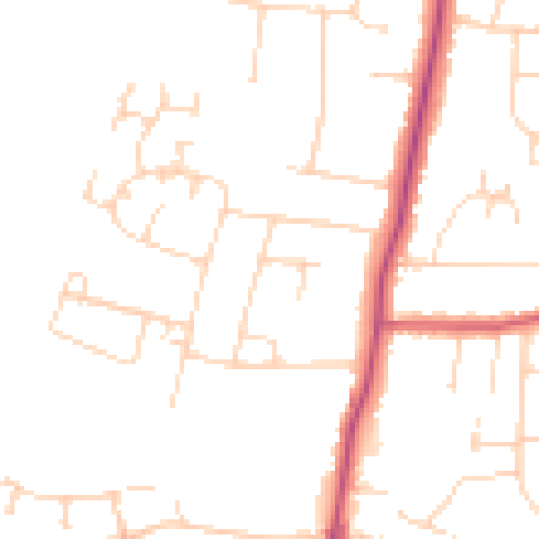 Daytime road noise heatmap for LE2 9JH