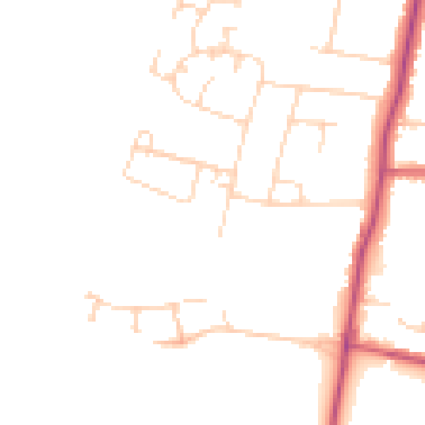 Daytime road noise heatmap for LE2 9JX