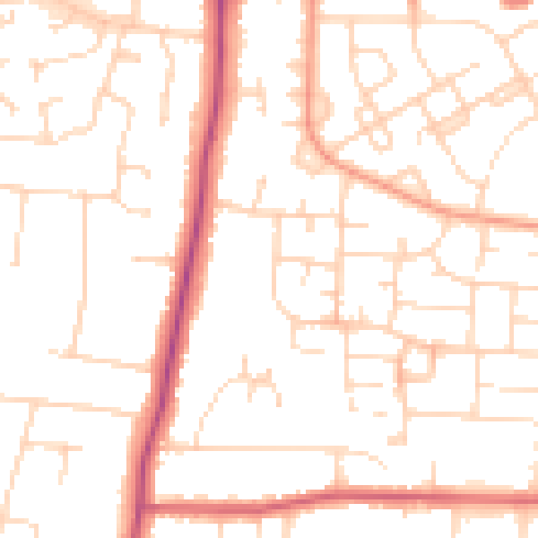 Daytime road noise heatmap for LE2 9LE