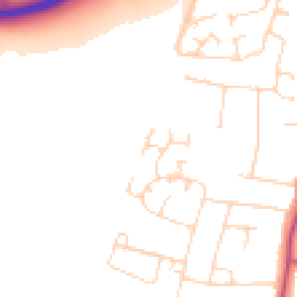 Daytime road noise heatmap for LE2 9NR