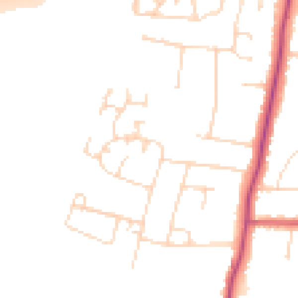 Daytime road noise heatmap for LE2 9NT