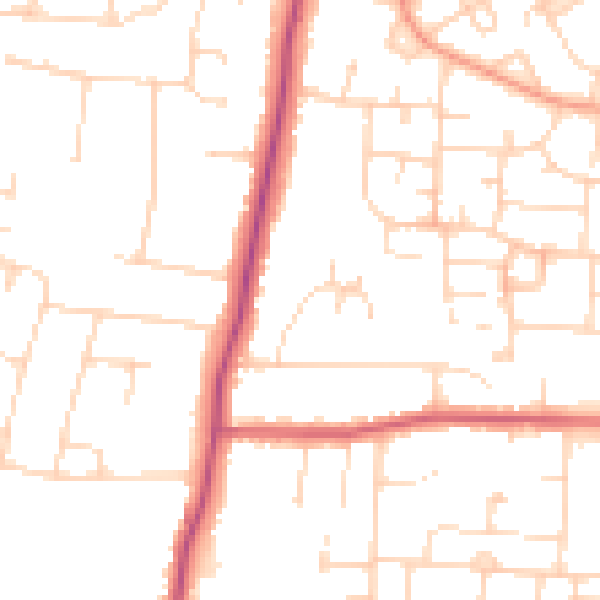 Daytime road noise heatmap for LE2 9PD
