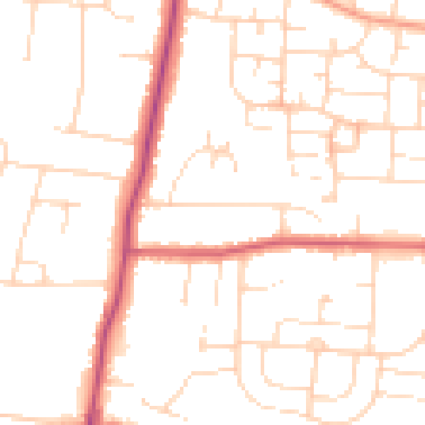 Daytime road noise heatmap for LE2 9PH