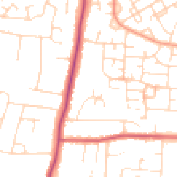 Daytime road noise heatmap for LE2 9QR