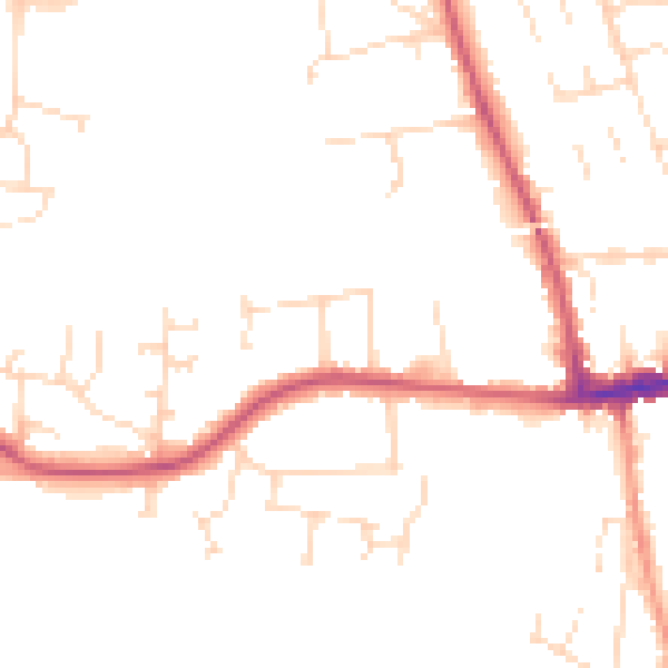 Daytime road noise heatmap for LE2 9TA