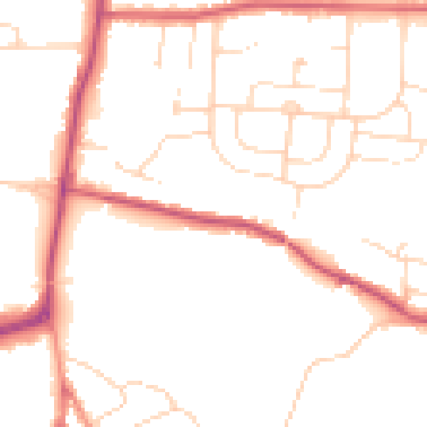 Daytime road noise heatmap for LE2 9TR