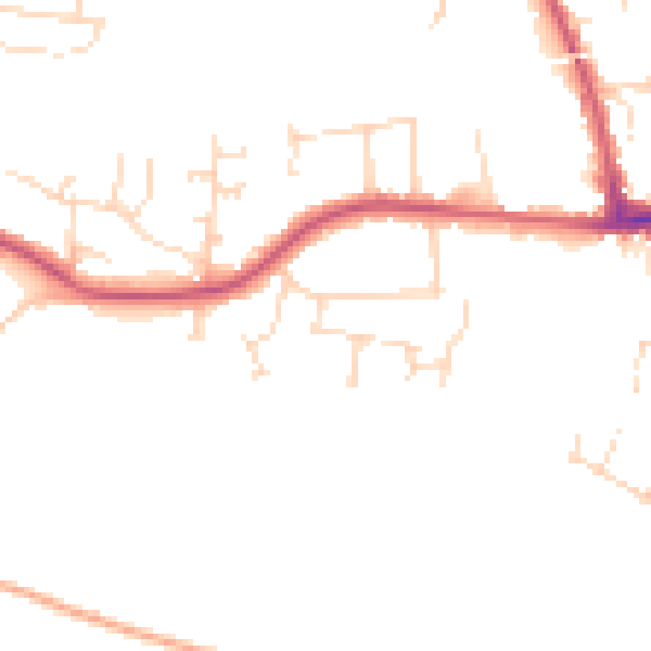 Daytime road noise heatmap for LE2 9UA
