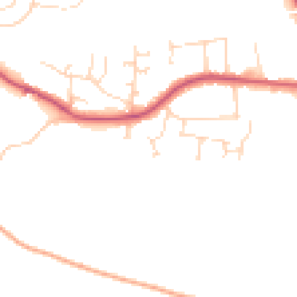 Daytime road noise heatmap for LE2 9UD