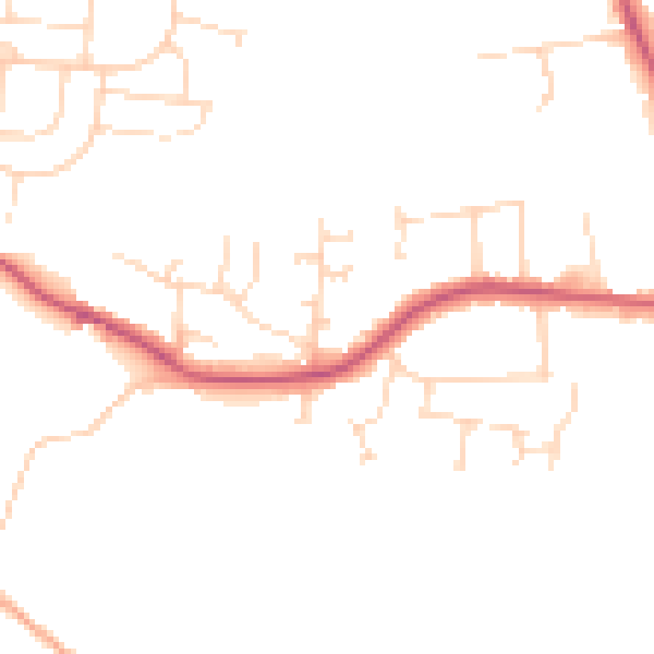 Daytime road noise heatmap for LE2 9UF