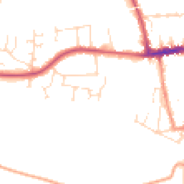 Daytime road noise heatmap for LE2 9UR