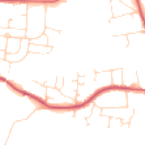 Daytime road noise heatmap for LE2 9UU