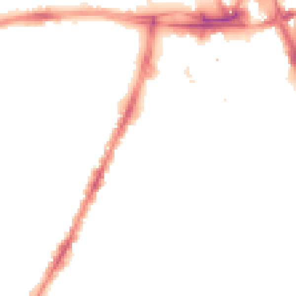 Night-time road noise heatmap for LE3 0AJ