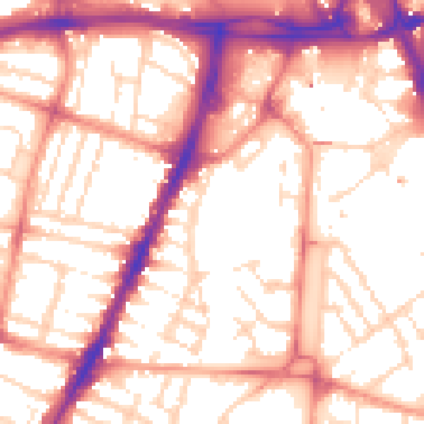 Daytime road noise heatmap for LE3 0AL