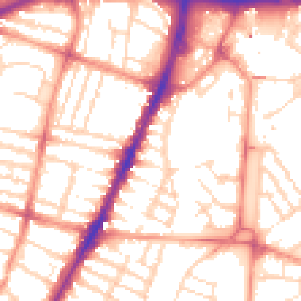 Daytime road noise heatmap for LE3 0BD