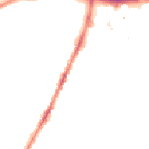 Night-time road noise heatmap for LE3 0BD