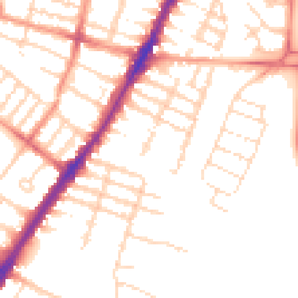 Daytime road noise heatmap for LE3 0DJ