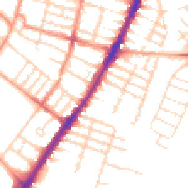 Daytime road noise heatmap for LE3 0DL