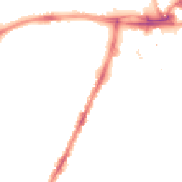 Night-time road noise heatmap for LE3 0LE