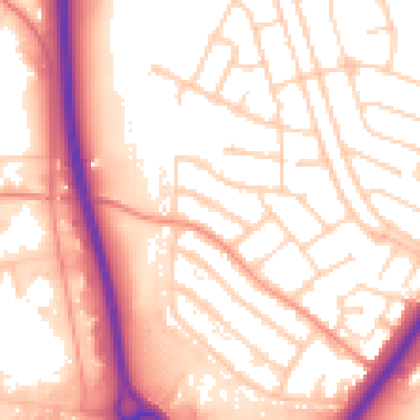 Daytime road noise heatmap for LE3 2XL