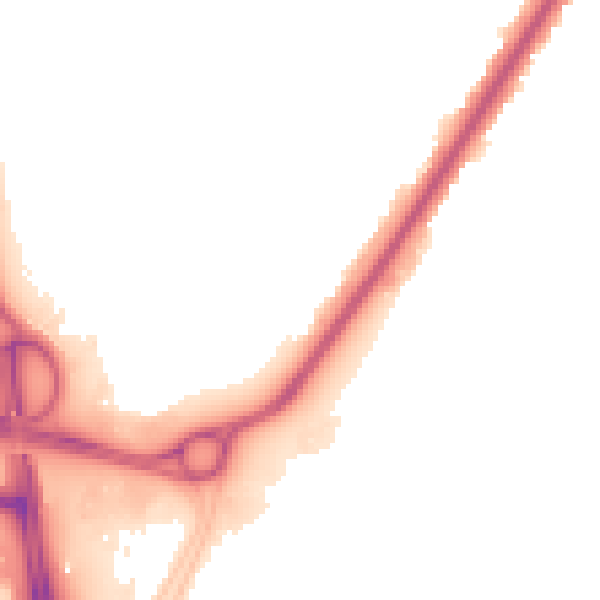 Night-time road noise heatmap for LE3 2YA