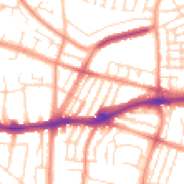 Daytime road noise heatmap for LE3 6AH
