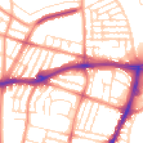 Daytime road noise heatmap for LE3 6AN