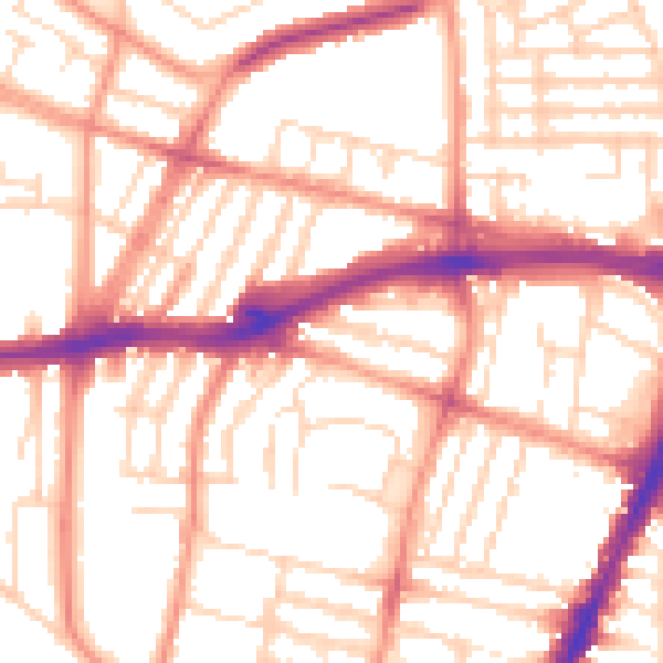 Daytime road noise heatmap for LE3 6BJ