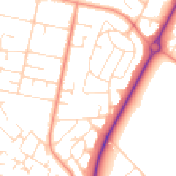 Daytime road noise heatmap for LE3 6LA