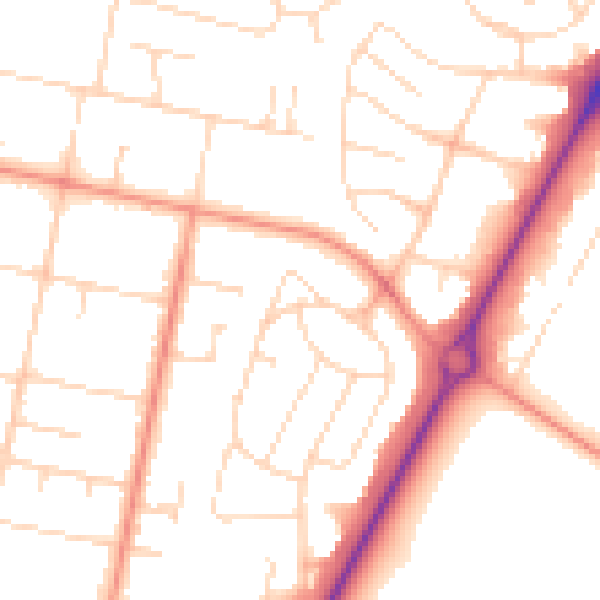 Daytime road noise heatmap for LE3 6LB