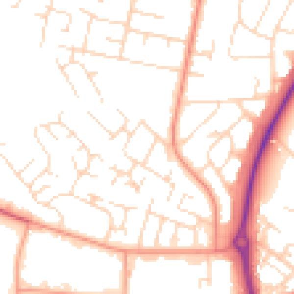 Daytime road noise heatmap for LE3 6NA