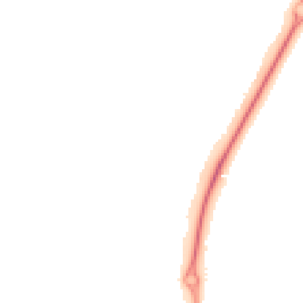 Night-time road noise heatmap for LE3 6NE
