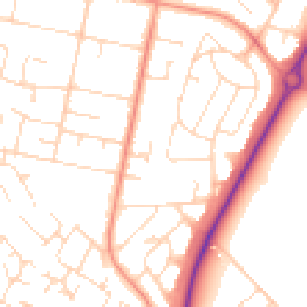 Daytime road noise heatmap for LE3 6PG