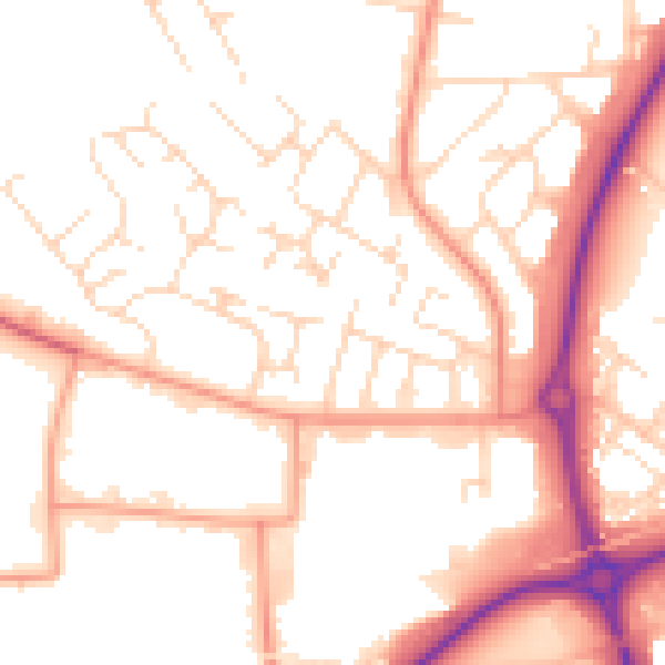 Daytime road noise heatmap for LE3 6PX