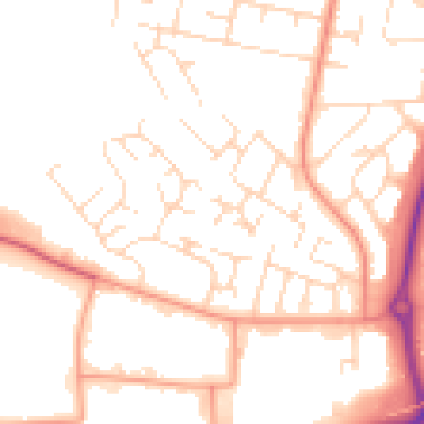 Daytime road noise heatmap for LE3 6UB