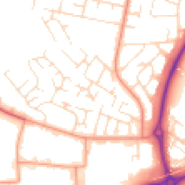 Daytime road noise heatmap for LE3 6UD