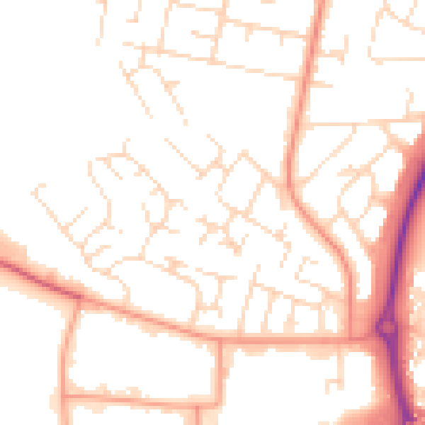 Daytime road noise heatmap for LE3 6UE