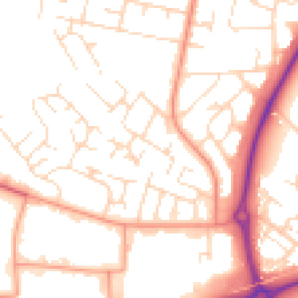 Daytime road noise heatmap for LE3 6UG