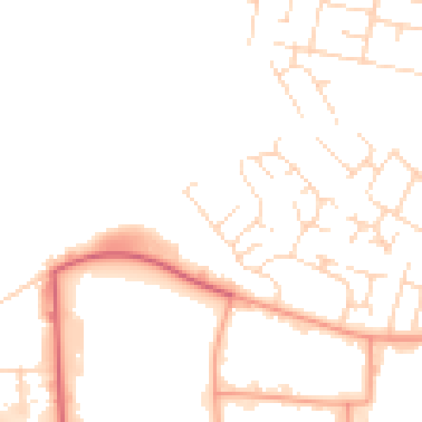 Daytime road noise heatmap for LE3 6UX