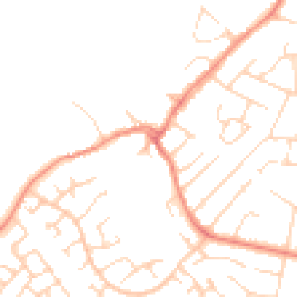 Daytime road noise heatmap for LE3 8DP