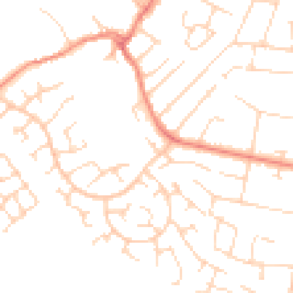 Daytime road noise heatmap for LE3 8DW
