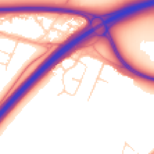 Daytime road noise heatmap for LE3 8GE