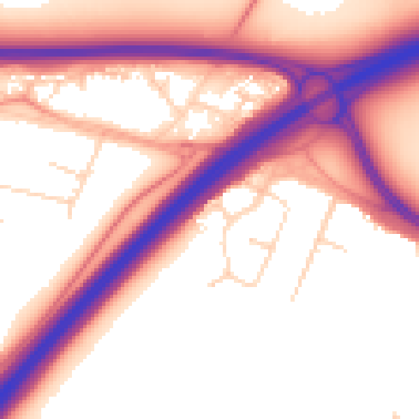 Daytime road noise heatmap for LE3 8JP