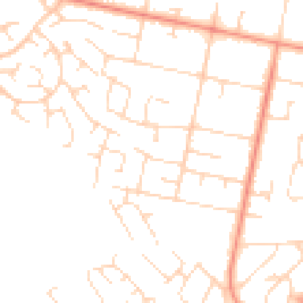 Daytime road noise heatmap for LE3 8LA
